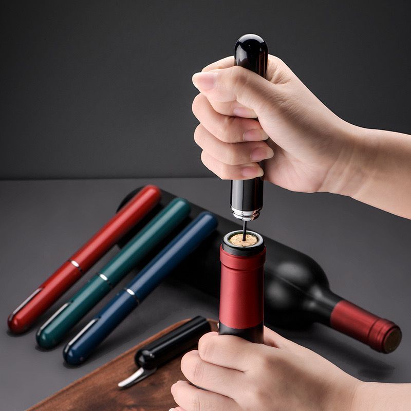 Abrebotellas de aire en forma de lápiz para vino tinto, tapón de aire, elevador de vino, cono de hielo anti-fugas de acero inoxidable de grado alimenticio