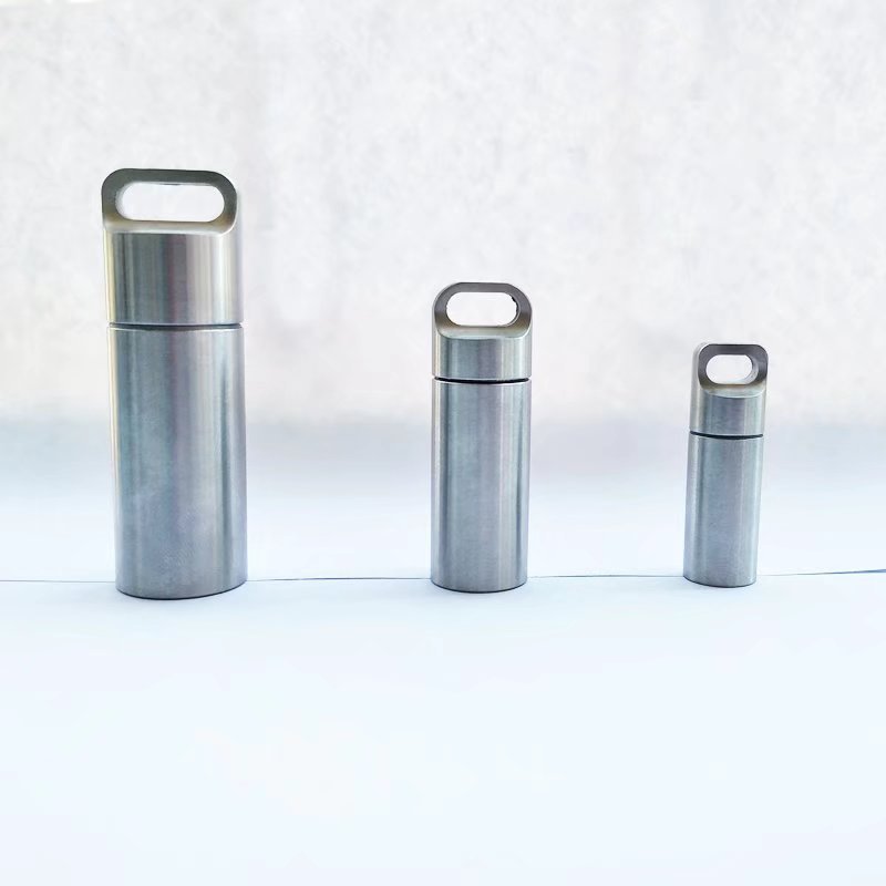 户外不锈钢密封盒迷你金属药品防水罐便携式药瓶EDC野营厂家直销