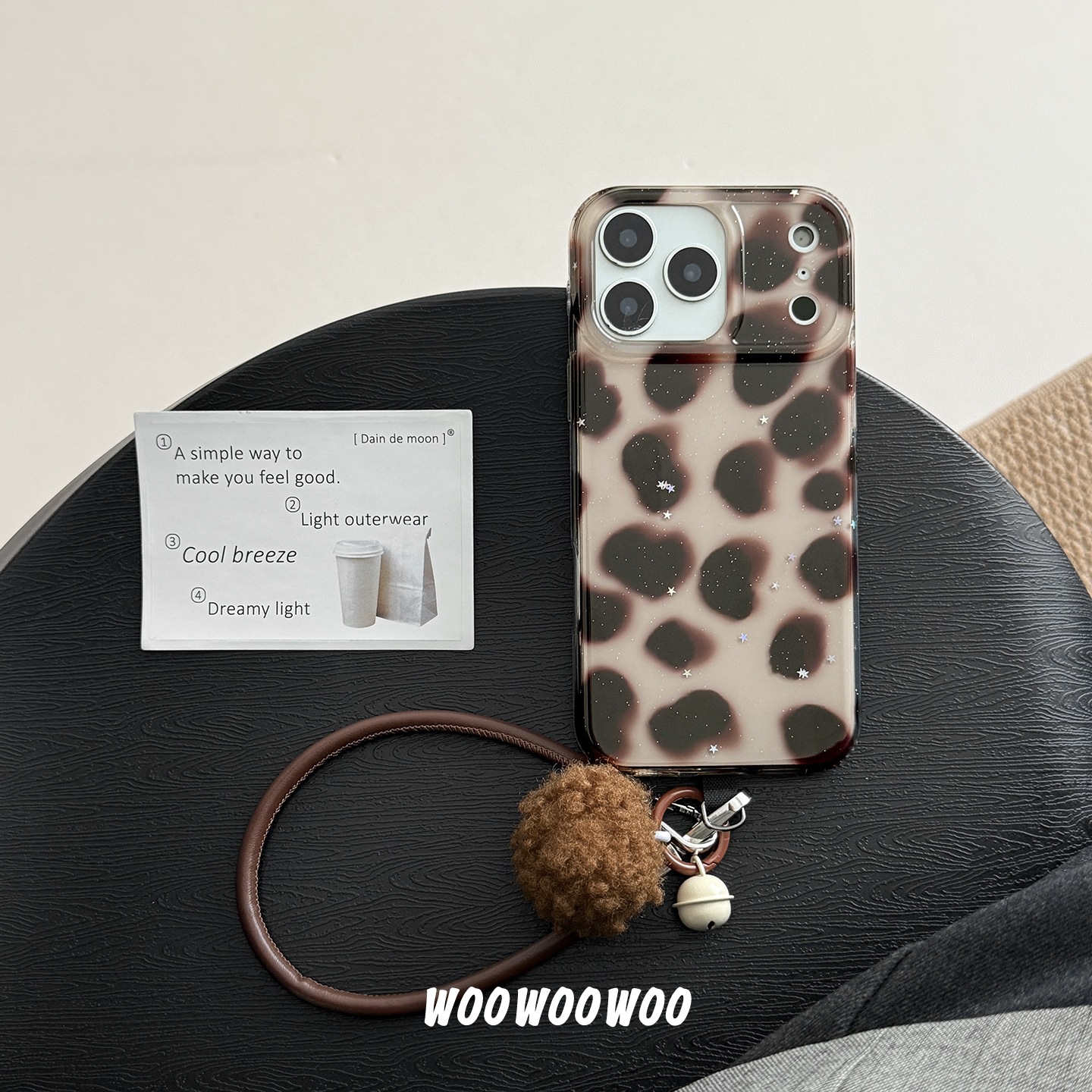 Niche Ins Star Glitter Leopard Print Mobile Phone Case Lanyard Suitable for Iphone16Promax Apple 17 New 16Pro All-Inclusive 15/14 Female 13 Plush Ball Pendant Protective Cover