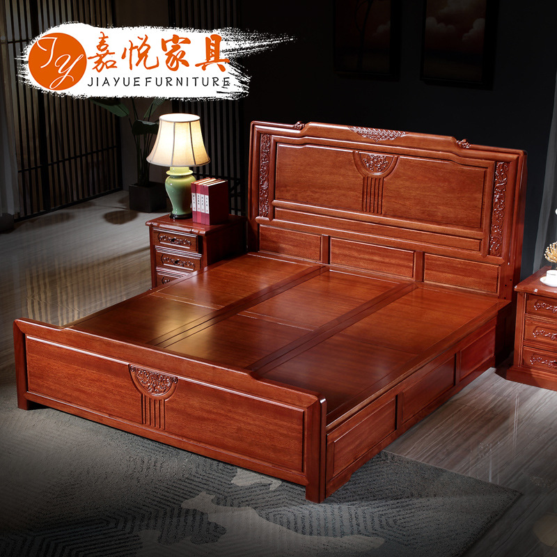 实木床1.8米 花梨红木床现代新中式大床1.5m古典双人床主卧家具
