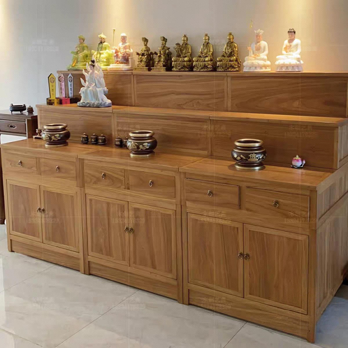 Old Elm Solid Wood Offering Table, Household Offering Table, New Chinese Style Guanyin Bodhisattva Offering Table, Xizang Style Buddha Table