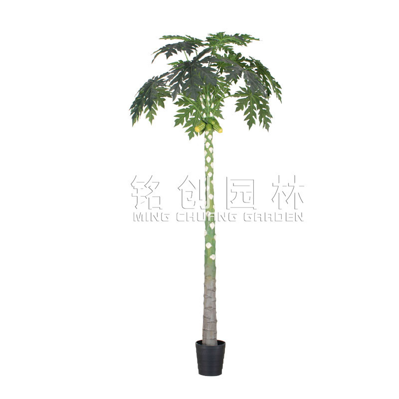 Plantas de simulación, árboles de longevidad, plantas verdes, plantas en macetas de interior, decoración de paisajismo, árboles frutales de simulación a gran escala, árboles de papaya