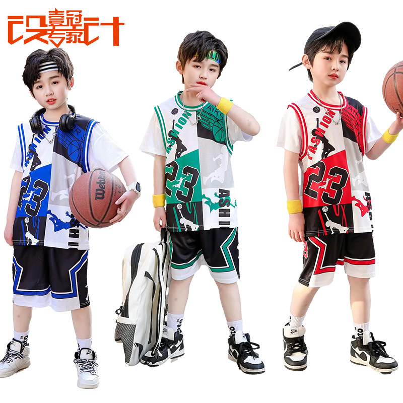 Children's Basketball Suit Vest Quick-drying Sports Suit Student Competition Training June 1 Show Performance Clothing