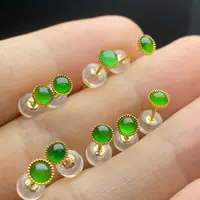 Jade A грузовые серьги 18k инкрустированные ледяные сорта высокого класса нежные серьги-серьги серьги серьги пара