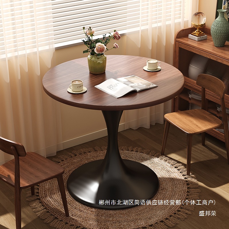 Fábrica directa de fábrica directa pequeña sala de estar de vidrio temperado mesa de té redonda combinación de mesa de té de lujo ligera