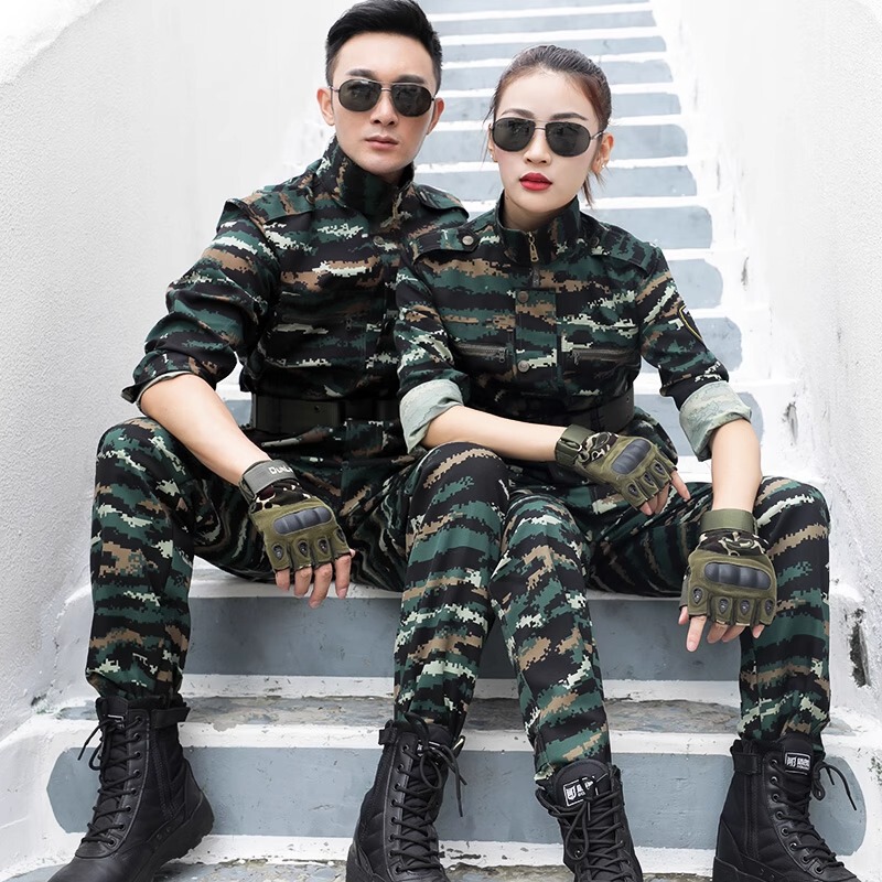 New Style Camouflage Clothing Men's Suit Military Training Clothing Women's Spring and Summer Thin Wear-resistant Outdoor Tooling Labor Protection Work Clothes Suit
