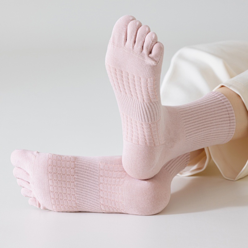 全棉五指袜子女中筒袜春夏按摩底棉袜纯棉透气吸汗分趾袜秋冬长袜|undefined