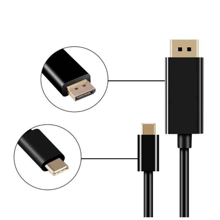 Кабель USB3.1 Type-C в DP 1,8 м, поддержка 4K60Hz, поворотный коннектор
