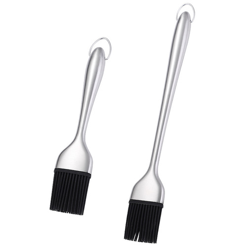 304 stainless steel barbecue oil brush high temperature resistant silicone barbecue pancake brush baking brush seasoning brush kitchen brush handle