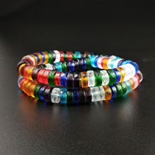 多色多宝琉璃珠混搭 古法捷克陨石琉璃隔片 8*3mm