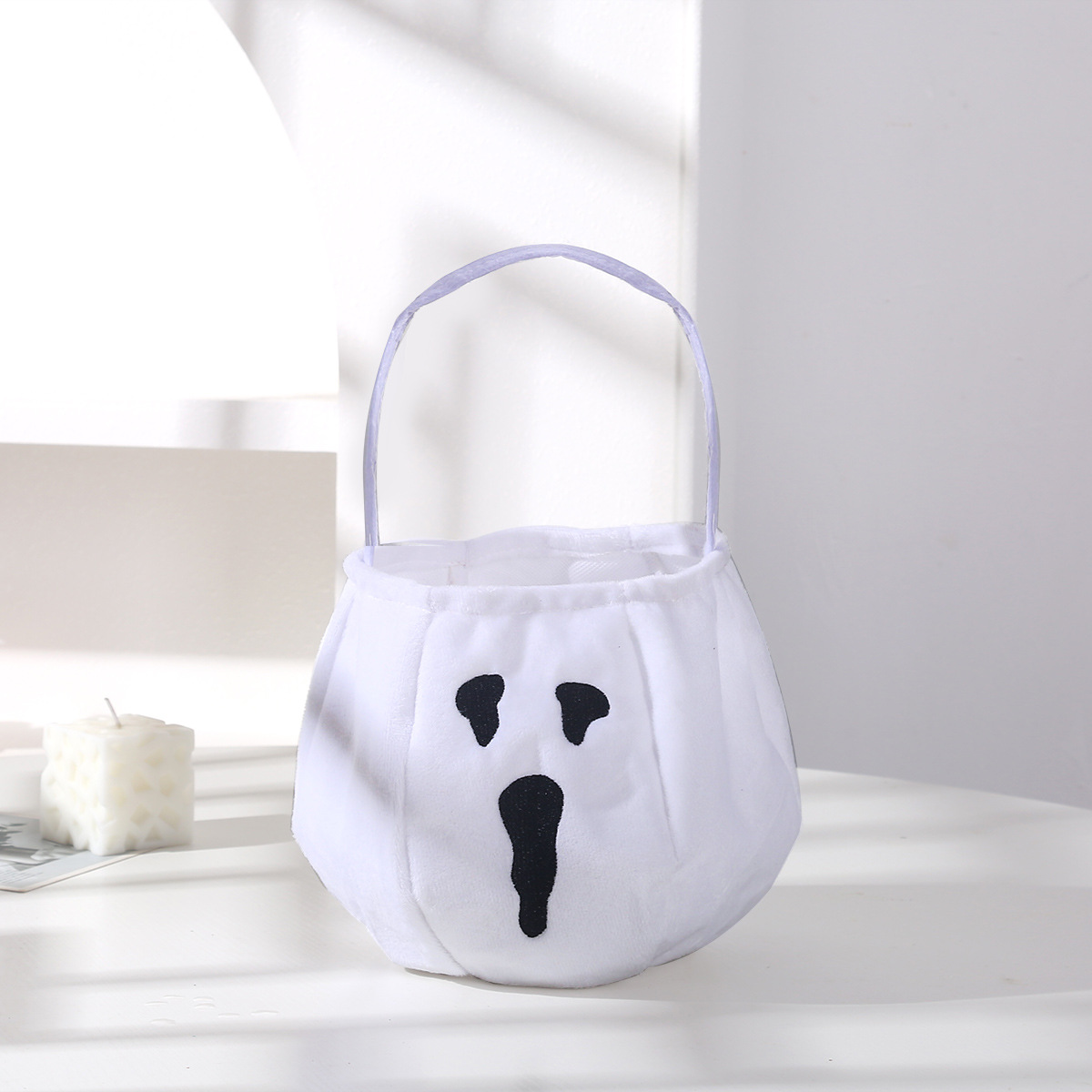 Bolsa de dulces de Halloween, expresión de araña fantasma, miedo, horror, horror, accesorios de decoración de Halloween, bolso