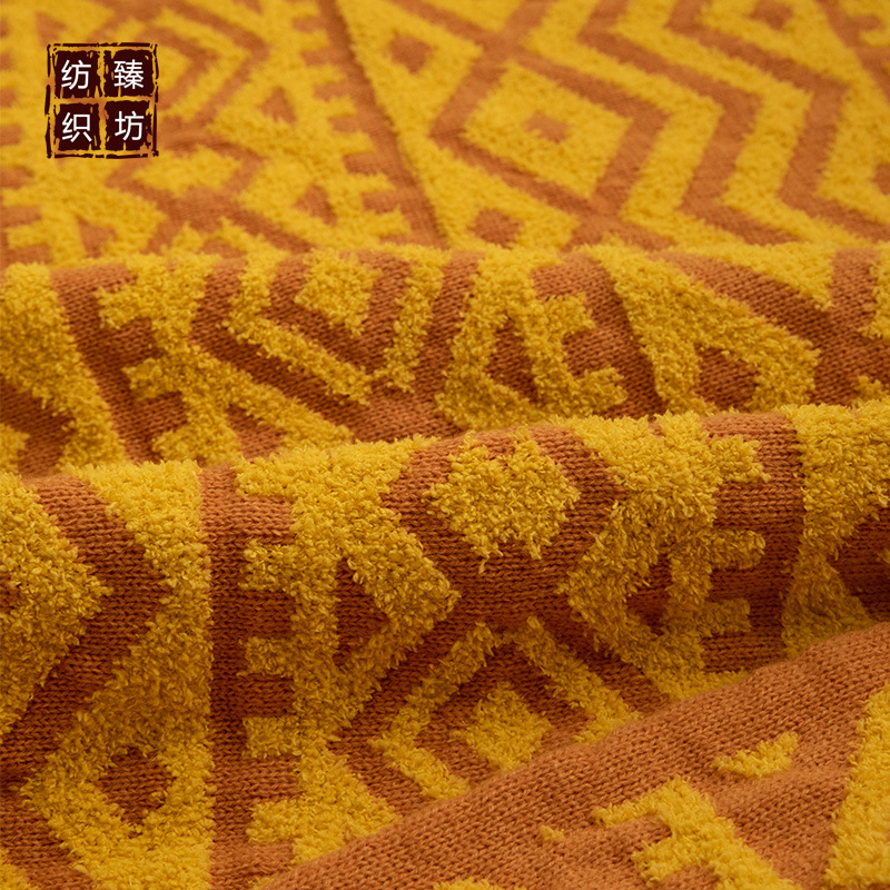 波西米亚半边绒针织盖毯 床毯沙发毯 办公午休毯 拍照道具