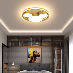 Bedroom lamp ceiling lamp led lighting creative Nordic study lamp simple modern warm round Mickey Mouse lamp