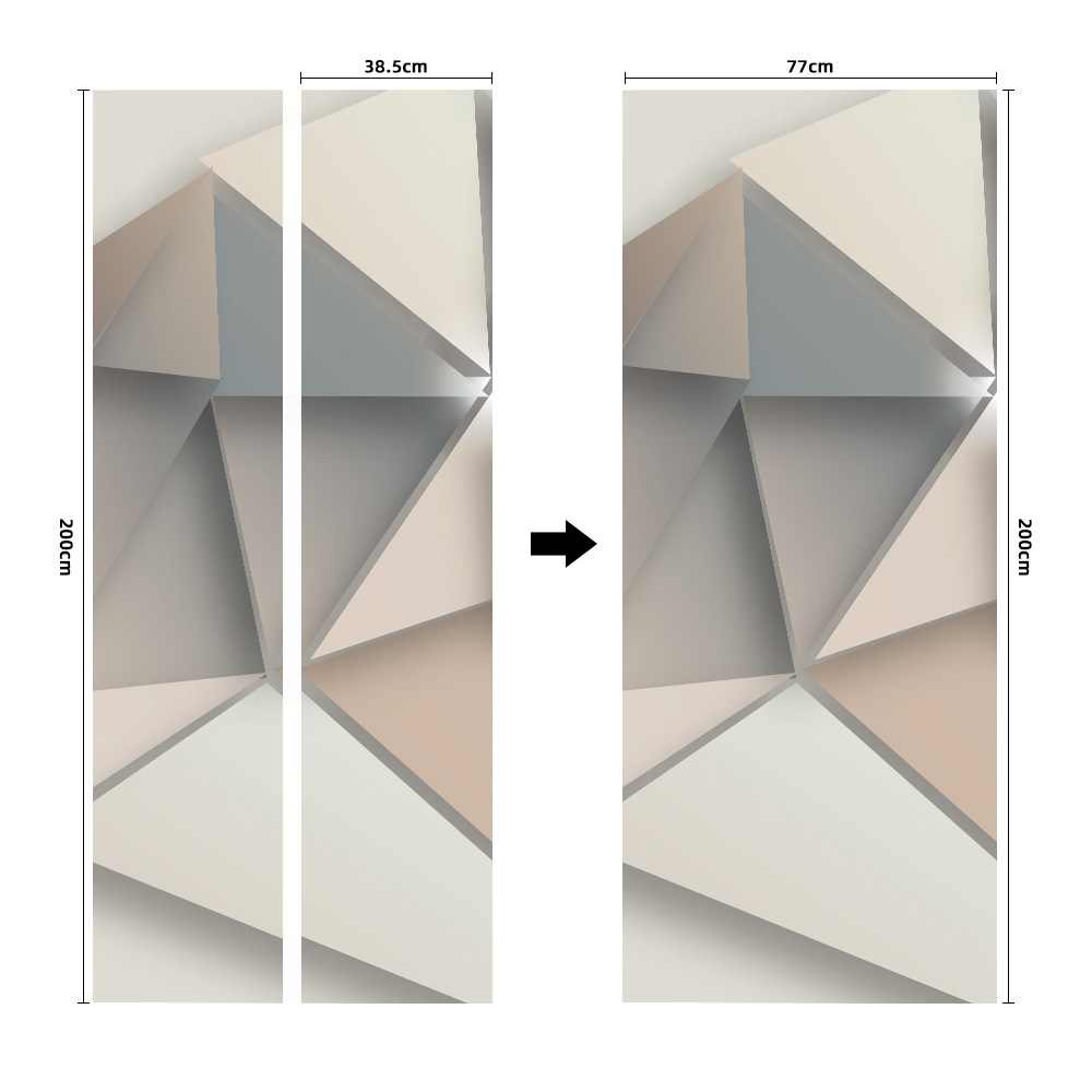Pegatinas para puertas 3D respetuosas con el medio ambiente, autoadhesivos, fabricantes de origen al por mayor, patrones populares transfronterizos de alta definición, adhesivos para puertas impermeables, a prueba de aceite y antiincrustantes