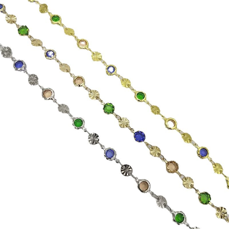 Flashing copper chain handmade, accessory, accessories, 6mm, wholesale