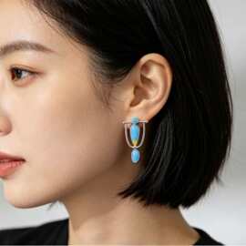 欧美电商跨境欧美个性时尚石女士耳环速卖通ebay爆款