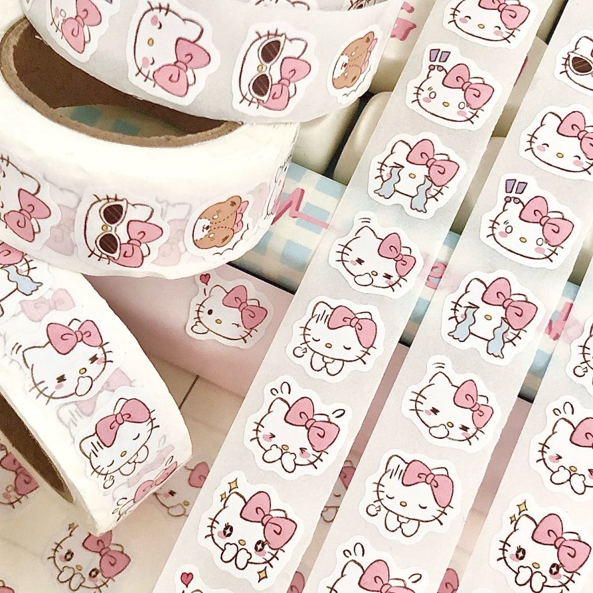 Rolling stickers-big head cartoon cat