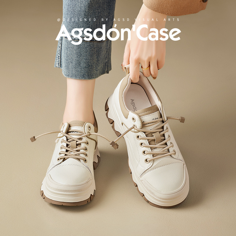 Augustion zapatos blancos de suela gruesa para mujer 2025 nuevo verano ligero de suela suave al aire libre ocio montañismo zapatillas deportivas