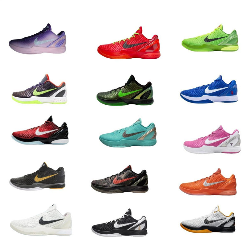 Kobe 6Th Generation Basketball Shoes Zk6 Reverse Green Hornet Air Cushion Carbon Plate Combat Boots Wear-Resistant Low-Top Men's and Women's Practical Sports Shoes