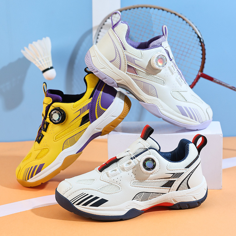 Jinjiang Factory Direct Shipment Rotating Buckle Badminton Shoes Couple Style Rubber Wear-Resistant Non-Slip Table Tennis Tennis Shoes Jinjiang Factory Direct Shipment Rotating Buckle Badminton Shoes Couple Style Rubber Wear-Resistant Non-Slip Table Tennis Tennis Shoes