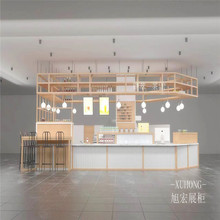 廣州廠家定制奶茶店吧台 接待台公司前台甜品店用的面包展示架