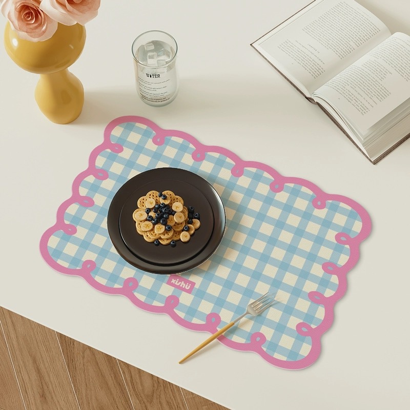 Cojín de comedor occidental de estilo crema mesa resistente al quemado resistente a altas temperaturas platos de comedor platos de cojín a prueba de agua a prueba de aceite mesa cojín de tazas de cuero image 12