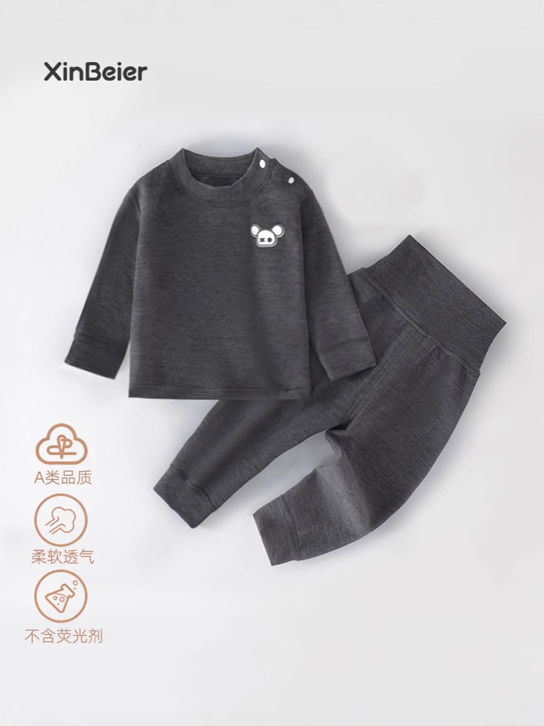 2025 nuevo conjunto de ropa interior cálida para niños chaqueta de otoño pantalones de otoño para hombres y mujeres camisetas de camisa de terciopelo de doble cara pijamas ropa para el hogar