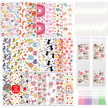 80PCS空白2D矩形书签套件 含彩色流苏UV DTF转印贴纸 diy书签工艺