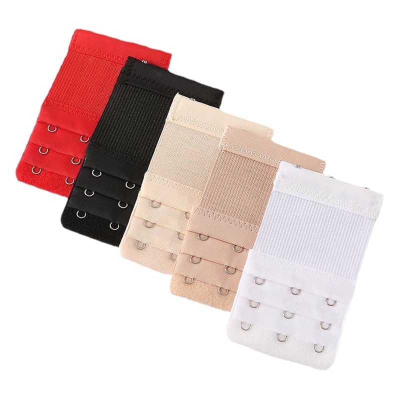 3 piezas elástico de tres filas de tres botones hebilla de extensión hebilla de la ropa interior hebilla de extensión del sujetador correa de espalda hebilla transfronteriza en stock