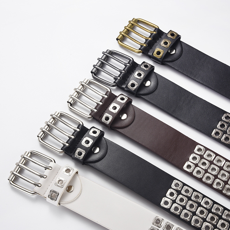 2024 Cintura trendy personalizzata in stile PU personalizzato Liuding Hollow Air Eye 2024 per uomo e donna_voghion.com