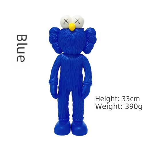 MANDKAWS Sesame Street Standing Pose Internet Celebrity Bear Creative Action Figure Doll Figurine Large Display Piece