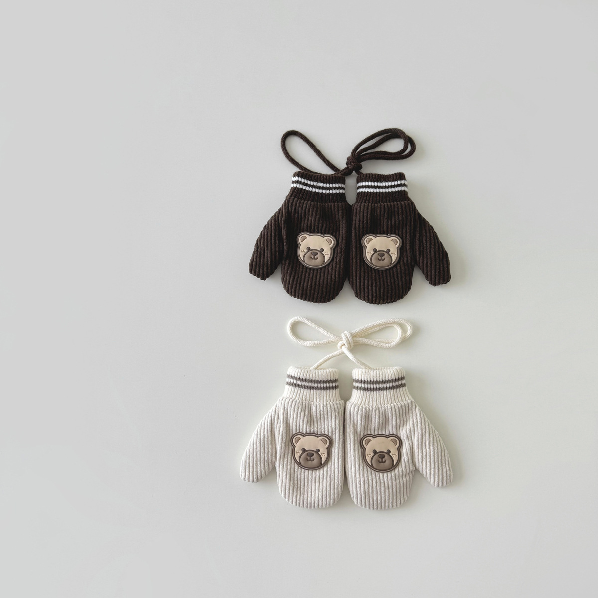 Guanti unisex per bambini Guanti invernali per bambini Guanti spessi e caldi con orsetto_voghion.com