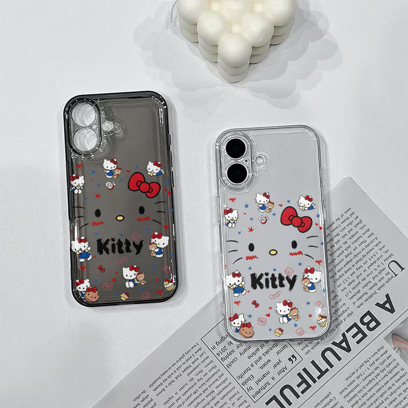 满屏KT猫iphone17透明手机壳适用苹果16promax跨境15pro13卡通14