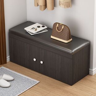 Shoe-Changing Bench Shoe Cabinet for Home Entrance with Soft Cushion, Can Be Used as a Seat or Shoe Bench, Integrated Entryway Coat Rack Bench