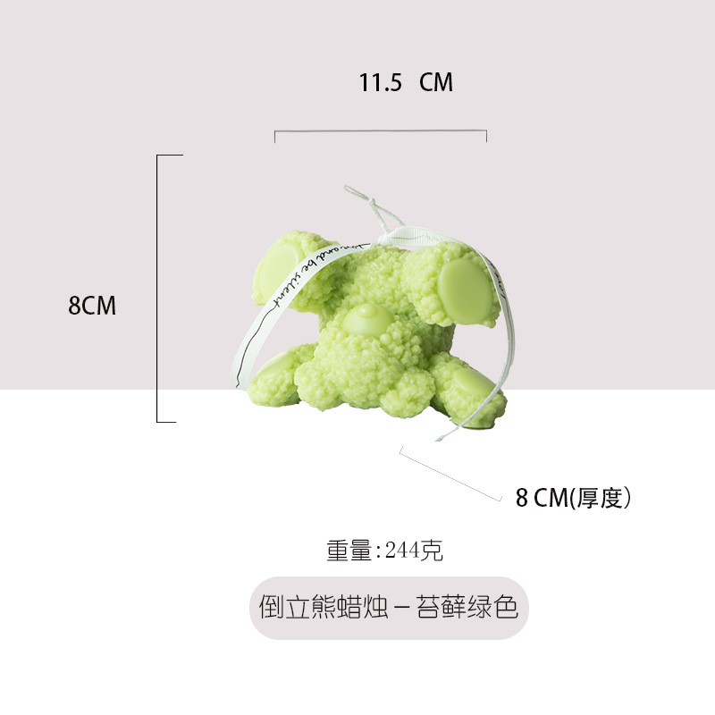 Venta caliente invertido oso forma vela decoración lindo ins regalo creativo con regalo de mano decoración dibujos animados al por mayor