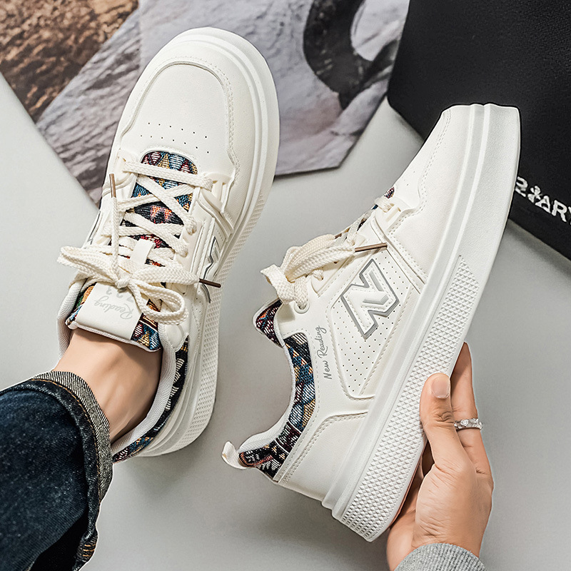 Wow New Balance Thick-Soled White Sneakers for Women, Sports Casual Shoes, 2026 New Model, Comfortable and Versatile Student Running Shoes