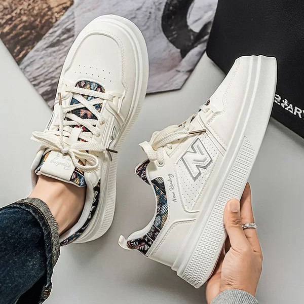 Wow New Balance Thick-Soled White Sneakers for Women, Sports Casual Shoes, 2026 New Model, Comfortable and Versatile Student Running Shoes