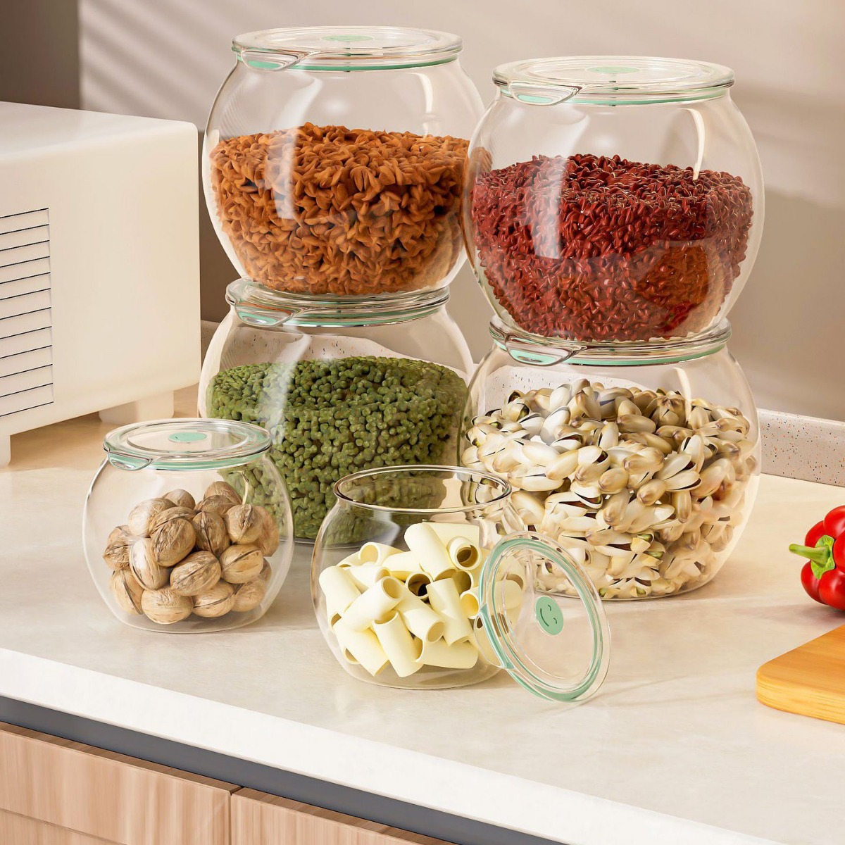塑料透明大容量米桶厨房食品级密封泡菜坛干果杂粮防尘茶叶储物罐