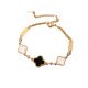 Korean-style fashion simple luxury all-body titanium steel bracelet women's high-end sense diamond-encrusted four-leaf clover cross-border jewelry does not fade