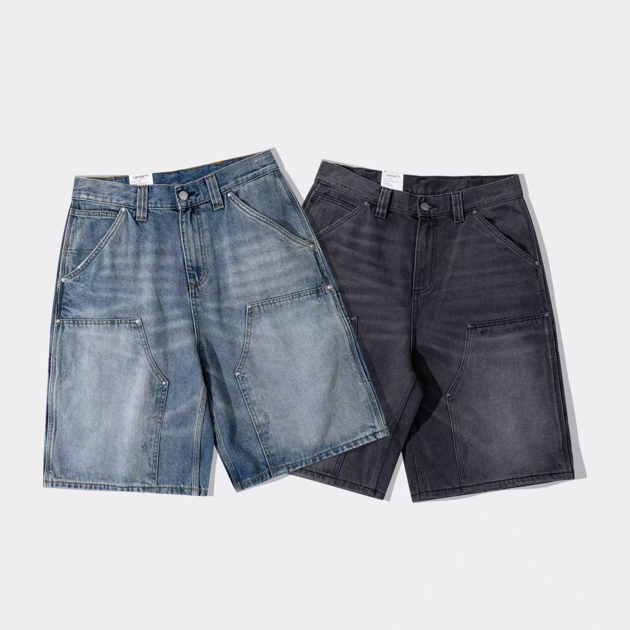 Cross-Border Carhart Wip Ss26 Og Loose Fit Square Label Jeans Double Knee Distressed Five-Point Work Pants