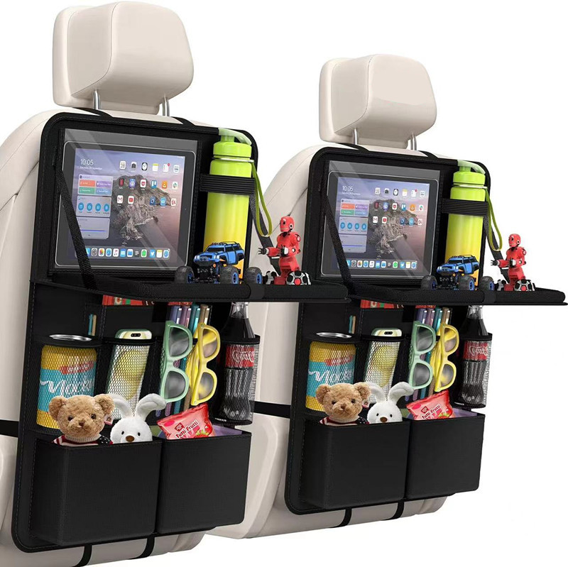 Nuevo tipo de explosión transfronteriza bolsa de almacenamiento del asiento trasero del automóvil contenedor de basura multifuncional mesa de comedor taza de soporte de respaldo de la silla anti-caña