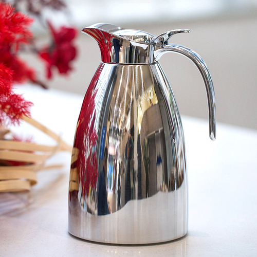 High-end hotel mirror-glazed thermos kettle, stainless steel vacuum 304 alloy handle inside and outside, can be put into the dishwasher and passed European standards