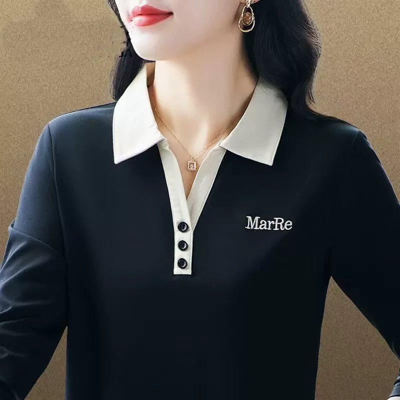 Мама средних лет в футболке с длинными рукавами для женщин весной и осенью новый свободный внешний вид