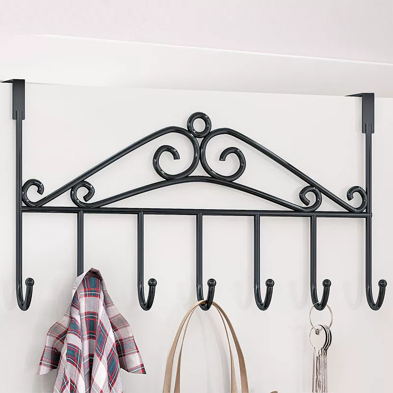 Han Yue Creative Iron Art Door Hook Rack with 8 Hooks - Wall Mounted Organizer