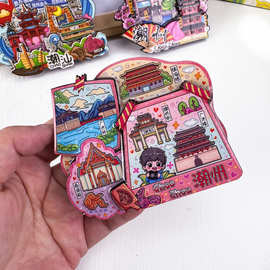 潮州地标系列木质冰箱贴 景区旅游纪念品 文创广东城市磁吸冰箱贴