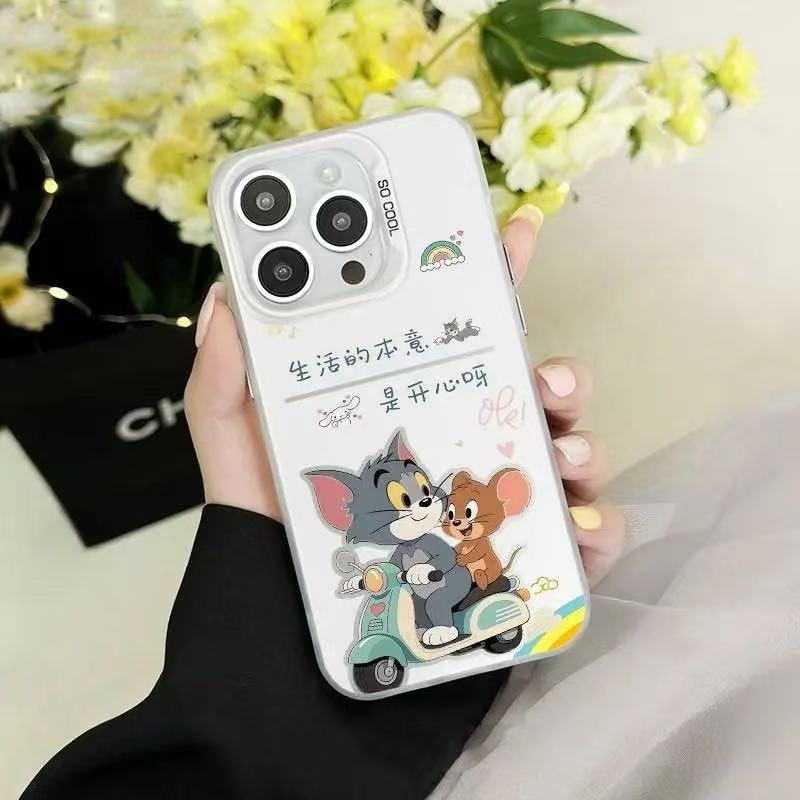 Tom Jerry Motorcycle Is Suitable for Apple 17Promax Mobile Phone Case Iphone16 Fun 15 Cute 14 Hard Case