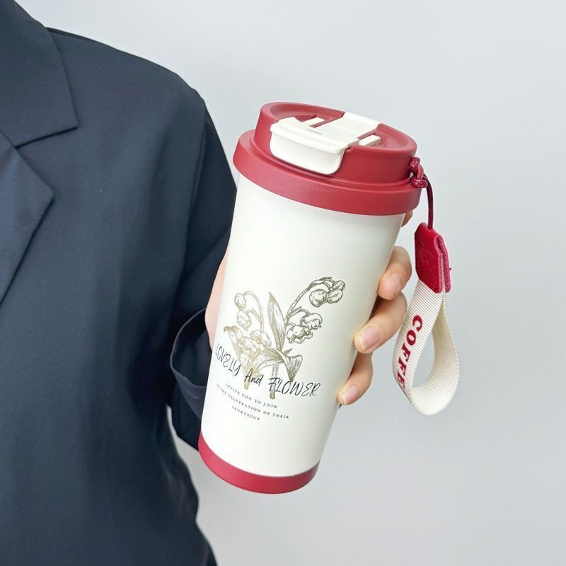 Red lily of the valley flower-double drink cover
