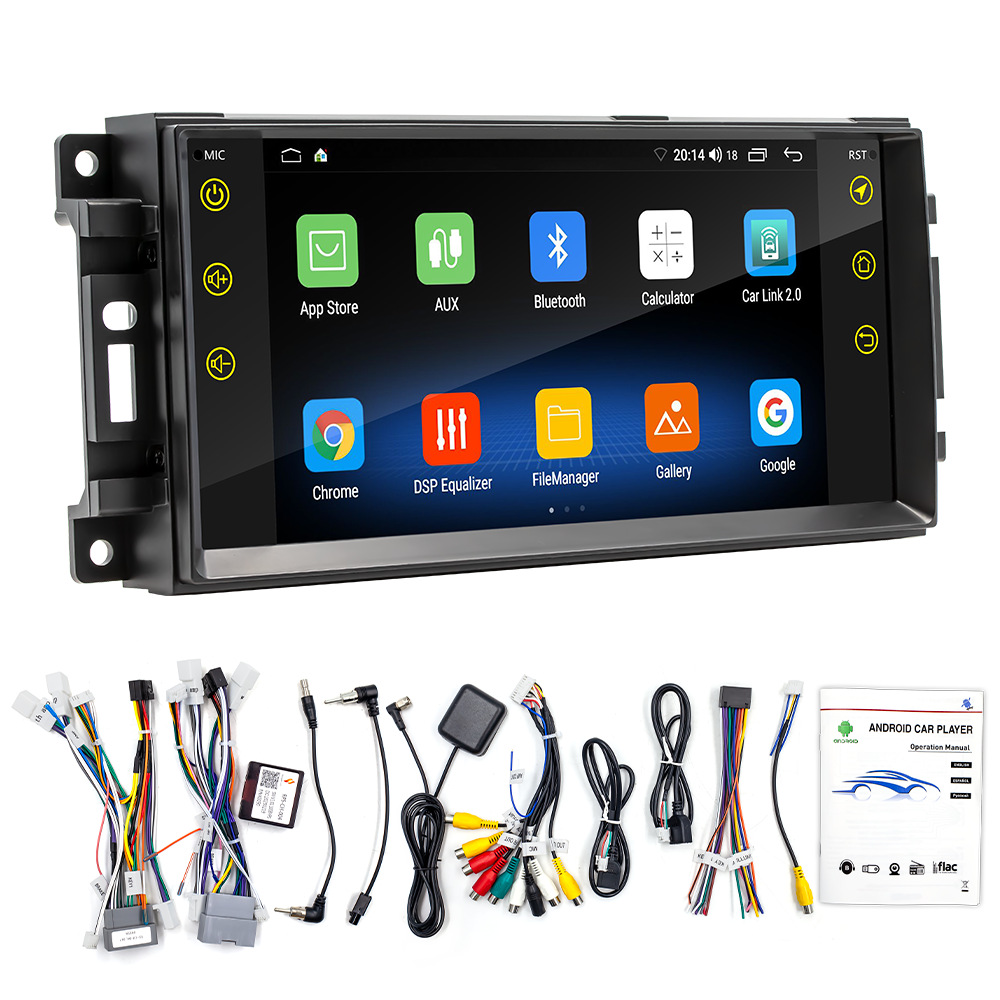 Aplicable a Jeep Wrangler / Dodge / Chrysler 7 pulgadas Fang Yi Tong Android GPS de navegación en todo unidad