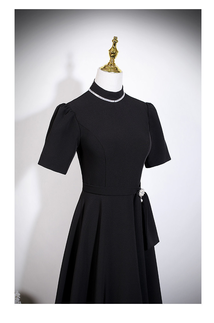 Women's Sophisticated Black Fitted Evening Gown Hepburn Style Elegant Dress for French Fashion Show Or Event_ecoleips.com