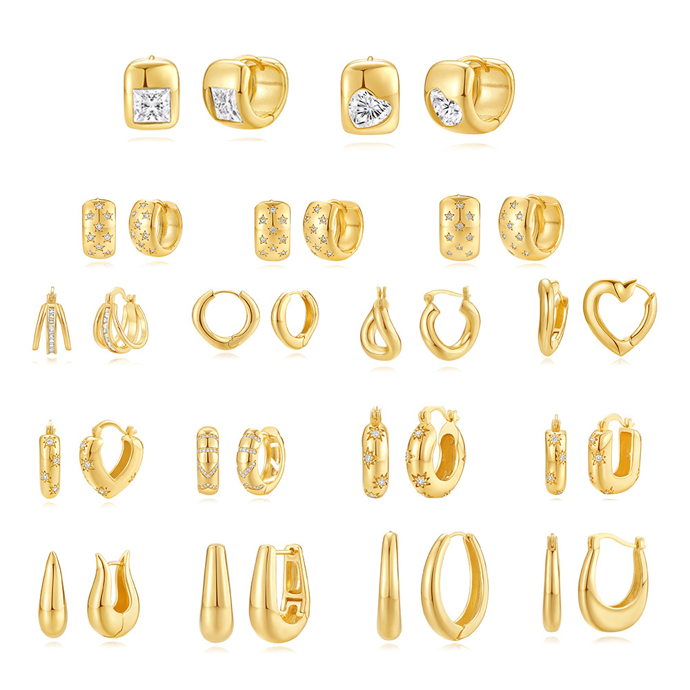 Temperamento de lujo ligero transfronterizo europeo y americano tendencia moda ocho estrellas cobre personalidad exquisita amor todo fósforo aretes mujer